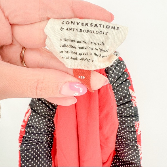 Anthropologie Red Asymmetrical Wrap Midi Skirt - Picture 6 of 10